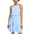 thumbnail image 1 of BCX Womens Textured Blouson Dress, Blue, Medium, 1 of 4