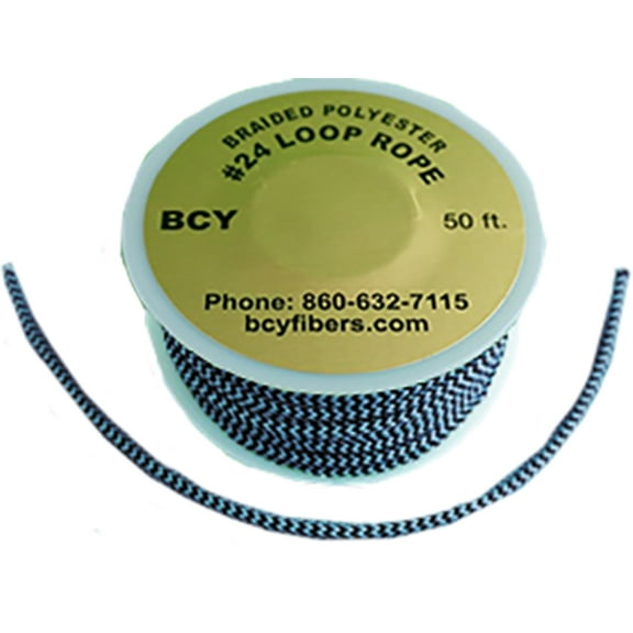BCY DLOOP #24 BLUE/BLACK D-Loop Rope #24 1 Meter Blue/Black