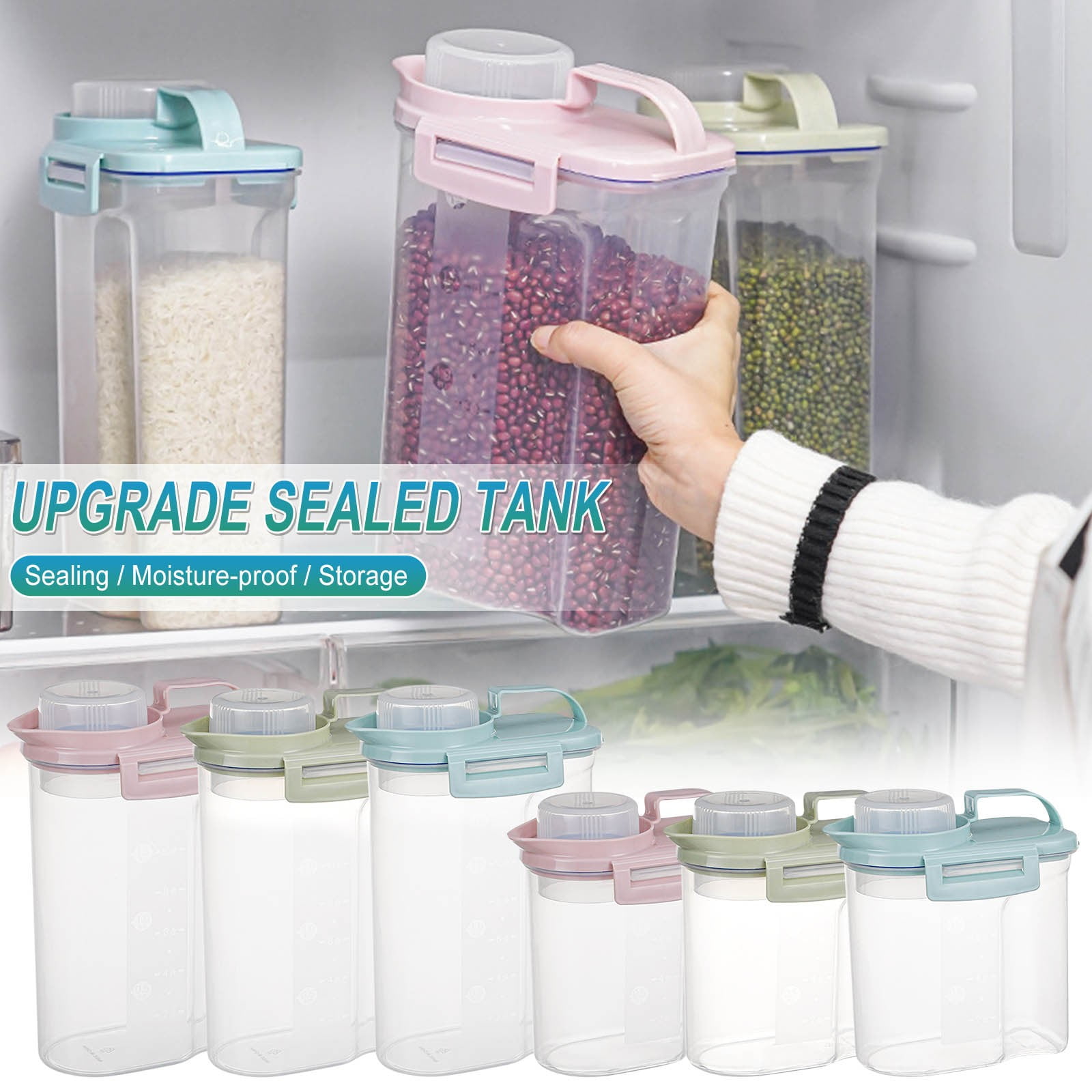 BCZHQQ 10.5×4×7.5inch Pet Food Storage Container with Graduated Cup and ...