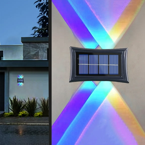 BCZHQQ 2PC Solar Wall Light,LED Outdoor Solar Lights,Courtyard Lighting Wall Lamp,Garden Fence Lights,Waterproof Wireless Solar Powered Outdoor Lights for Yard,Walkway