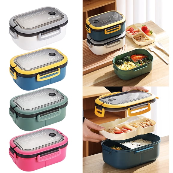 BCZHQQ 3-Tier Adult Bento Lunch Box Set | Eco-Friendly,Leakproof Design | Stackable Meal Prep Solution for Work,Picnics,School & Dining Out(Green),Summer Saving Clearance