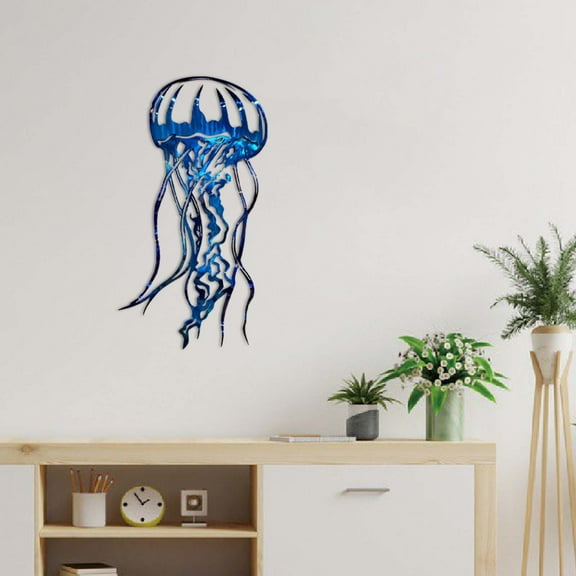 BCZHQQ 3D Metal Wall Art - Unique Elk & Jellyfish Designs,Artist Crafted Sculptures for Living Room & Bedroom Decor,Perfect Hunting & Fishing Theme Gift,Summer Saving Clearance