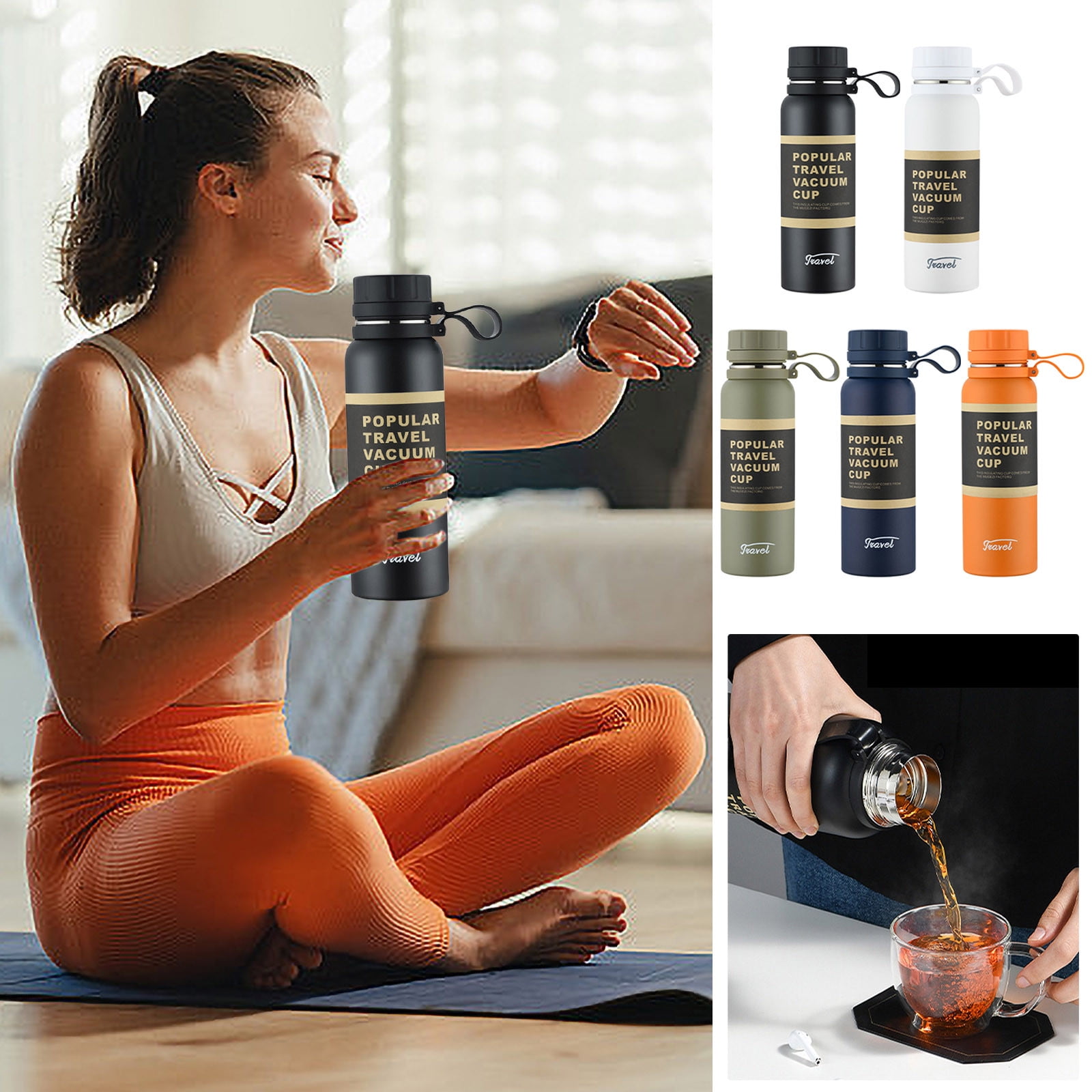 BCZHQQ 650ml Thermal Insulated Stainless Steel Water Bottle - High Capacity, Portable Sports Cup with Stylish Design for Women,Summer Saving Clearance
