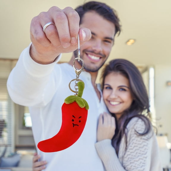 BCZHQQ Angry Chilli Pepper 12cm Plush Keychain Pendant - Versatile Gift Idea for Holidays,Birthdays,Graduations & as a Memorable Souvenir,Summer Saving Clearance