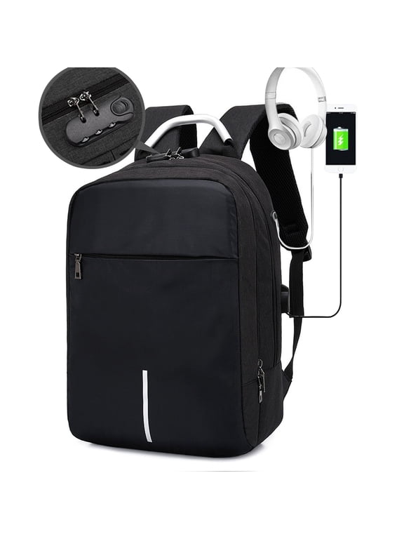 Anti Theft Backpack - 15.6 Inch Laptop Travel Backpack with Hidden Zipper and USB Charging Port - Waterproof Business Computer Bag for Men & Women