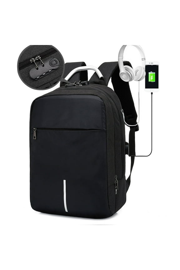 Anti Theft Backpack - 15.6 Inch Laptop Travel Backpack with Hidden Zipper and USB Charging Port - Waterproof Business Computer Bag for Men & Women