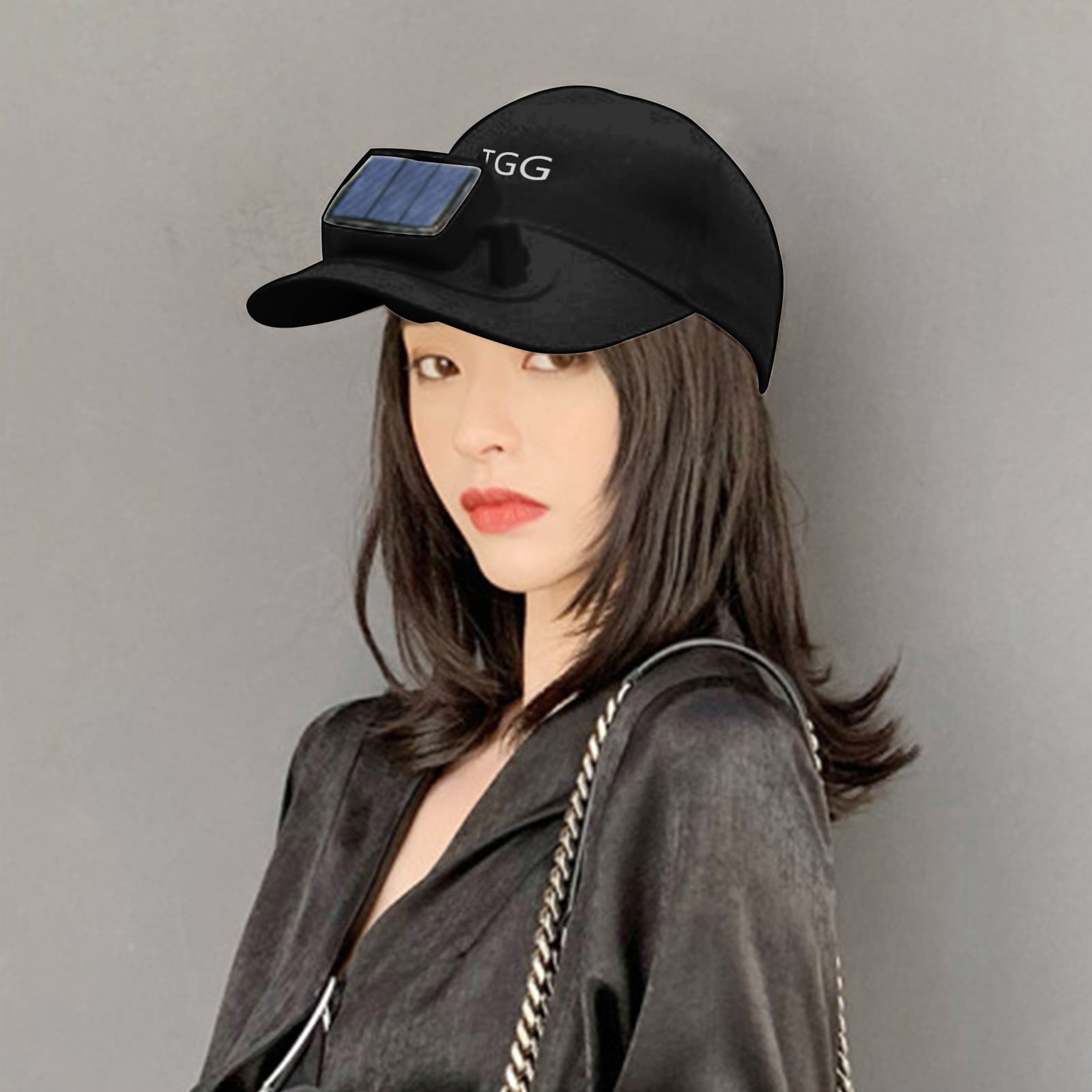 BCZHQQ Baseball Cap With Solar Fan,Summer UV Protection Wide Brim Sun ...