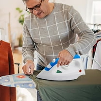 BCZHQQ Blue 1200W Portable Steam Iron,9.44x4.72x3.54in,5 Temp Settings,Nonstick Soleplate,Comfort Grip,Fast Even Heat Tech for All Fabrics