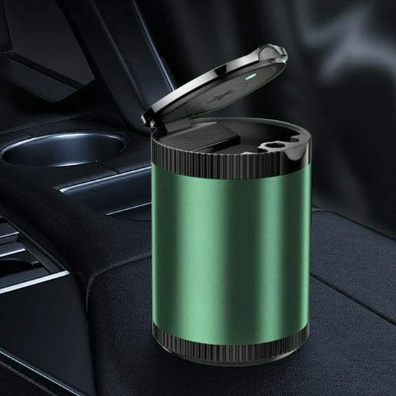 BCZHQQ Car Ashtray,Portable Ashtray for Car,Easy Clean Up Detachable Stainless Steel Smokeless Ash Tray with Lid,LED Blue Light,Windproof for Outdoor Travel,Home and Office Use,Summer Clearance