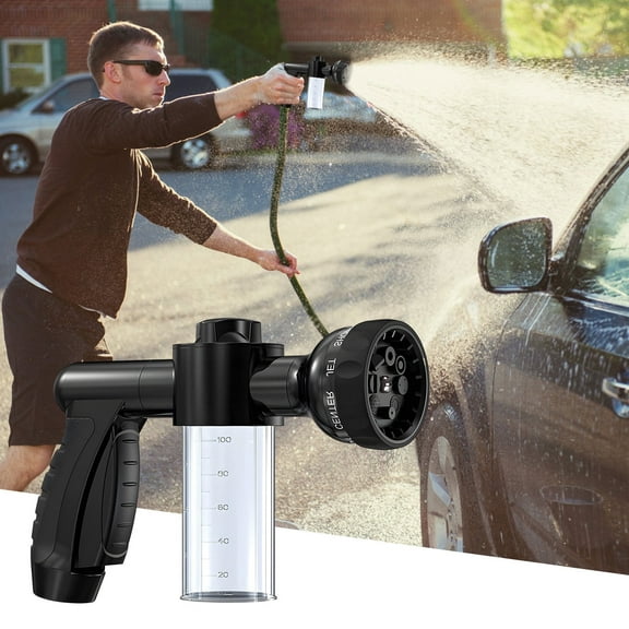 BCZHQQ Car Wash Foam Gun,High Pressure Water Garden Hose Nozzle,Soap Foam Sprayer with 8 Adjustable Watering Patterns,Bubble Cleaning Blaster for Vehicle,Plants,Lawn,Patio,Pets Showering