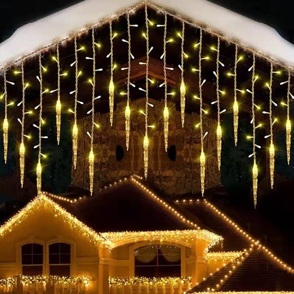 BCZHQQ Christmas Icicle Lights Outdoor - 66ft 640 LED 8 Modes Connectable Curtain Fairy String Lights with Timer Memory,Plug in Waterproof for Home Decoration Holiday Eaves Yard Party Indoor