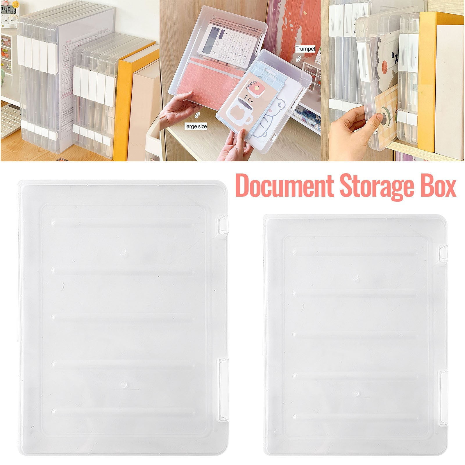 4-Pack Clear A4 Magazine Protectors – Plastic Storage Boxes With Latches