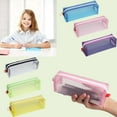 thumbnail image 1 of BCZHQQ Clear Mesh Pen Bag,Slim Mesh Pencil Case with Zipper,Clear Pencil Pouch Marker Bag,Multifonction Storage Pouch for Office Supplies,Makeup,Brush（White）,Summer Saving Clearance, 1 of 2
