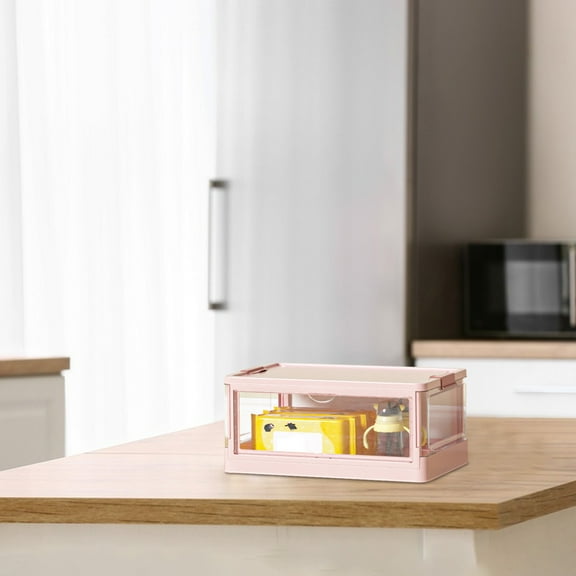 BCZHQQ Collapsible Storage Bins Dual Open Large Storage Bins Stackable Storage Bins with Lids and Doors for Home,Garage,Attic,and Closets,Plastic White,Summer Clearance