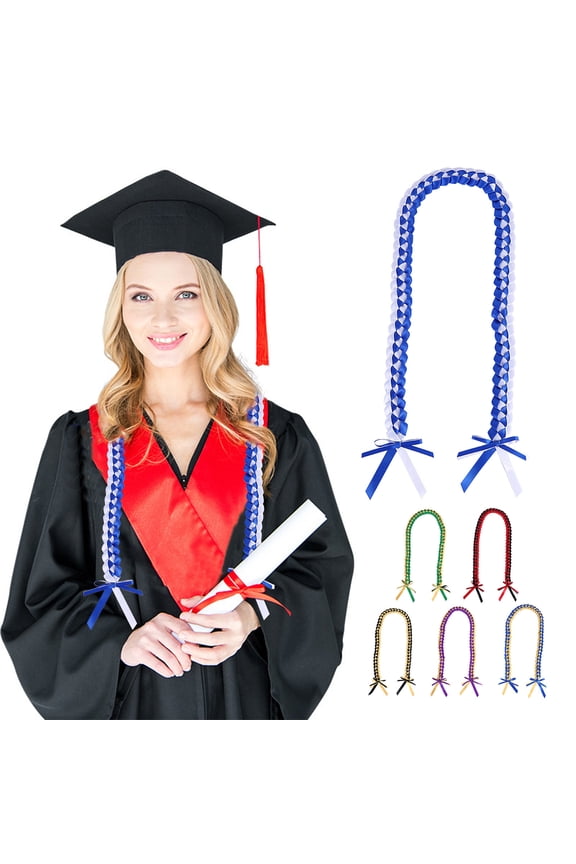 Colorful Braided Graduation Leis - Celebratory Ribbon Necklace for Congratulating Graduates - Perfect Addition to Graduation Festivities,Summer Saving Clearance