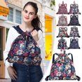 thumbnail image 1 of BCZHQQ Drawstring Bag Female Large-Capacity Travel Ultra-Light Nylon Oxford Cloth Waterproof Folding Lightweight Backpack,Summer Saving Clearance, 1 of 3