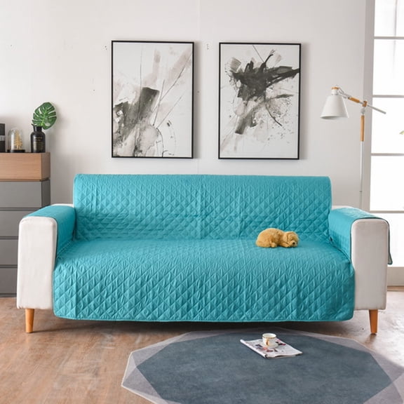 BCZHQQ Easy-Going Reversible Couch Cover,Couch Sofa Cover for Dogs Water Resistant Furniture Protector Cover with Foam Sticks Elastic Straps for Pet Cat