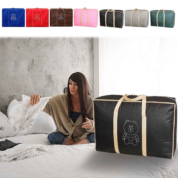 BCZHQQ Extra Large Moving Bags with Strong Zippers & Carrying Handles,Storage Bags Storage Totes for Clothes,Moving Supplies,Space Saving Oversized Storage Bag Organizer for Moving,Traveling