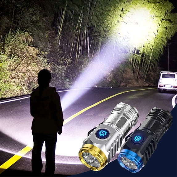 BCZHQQ Flashlight Bright Rechargeable Ultra-Bright - Small Portable Outdoor Lighting Shooting, Household Mini Three-Eye Small Steel, for Home & Office