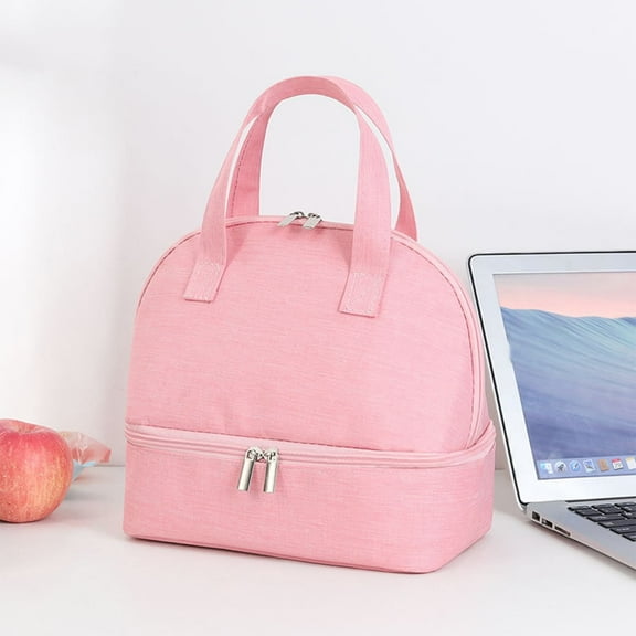 BCZHQQ Insulated Lunch Bag Soft Lunch Box for Men Dual Compartments Small Lunch Box Collapsible Waterproof Leak-proof for Work,Summer Savings Clearance