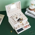 thumbnail image 1 of BCZHQQ Jewelry Organizer Box with Lock,Jewelry Box Organizer for Women Girls,2 Layers Large Jewelry Storage Case for Earring,Rings,Necklaces Bracelets,Watch,Summer Savings Clearance, 1 of 6