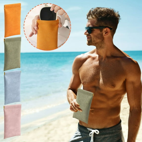 BCZHQQ Leather Soft Sunglasses Case Squeeze Top Portable Eyeglasses Pouch Glasses Bag for Women Men,Summer Clearance
