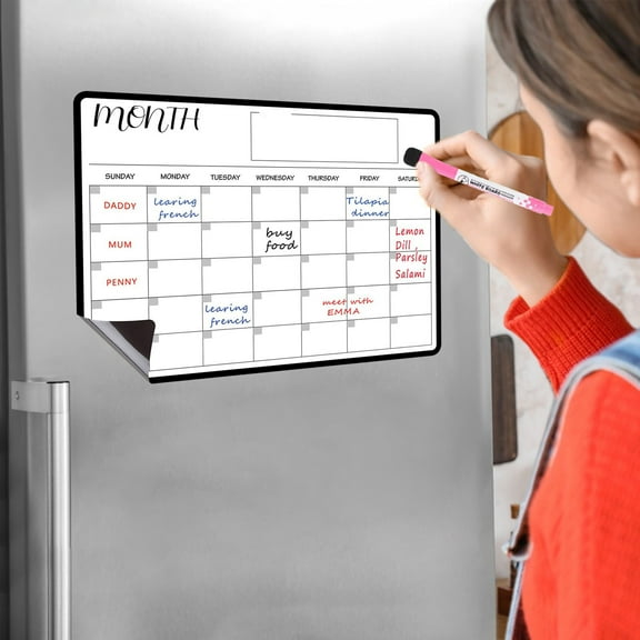 BCZHQQ Magnetic Dry Erase Calendar White Board for Fridge - Monthly & Weekly Planner & Small Blank WhiteBoard - Magnet Family Planning Schedule Boards for Refrigerator,Door
