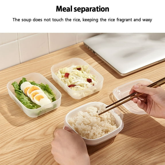 BCZHQQ Microwave Safe Bento Box with Portion Control | Refrigerator Food Storage Container | Versatile Rice & Meal Prep Box for Heating & Storing(white),Summer Saving Clearance
