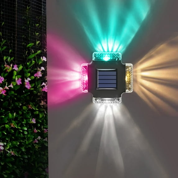 BCZHQQ Modern Solar-Powered Outdoor Light,IP65 Waterproof Wall Lamp for Courtyard & Garden,Auto On,Off,3.54x3.54x1.18in,Black