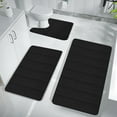 thumbnail image 1 of BCZHQQ Modern Solid Print Khaki Velvet Fleece Memory Foam Bath Rugs, Non Slip 3 Count, 1 of 4