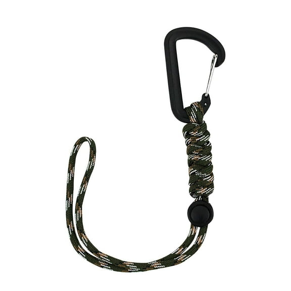 BCZHQQ Multi-Use 10.2 Adjustable Outdoor Hook Backpack Mountaineering Key Chain, Durable 7-Core 0.16 Umbrella Rope, Supports 330lbs, Portable for Gear, Cellphone, Flashlight - 1 Pack (10.2 inch)