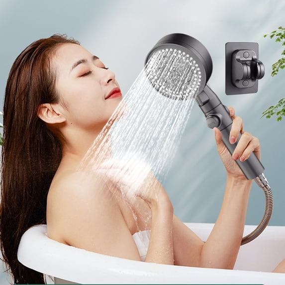 BCZHQQ Multifunctional Hand Shower,High-Pressure 8-Modes Handheld Shower Head with Non-clogging Nozzle for Home,Hotel,Bathtub with Swivel Spray Function,Gray