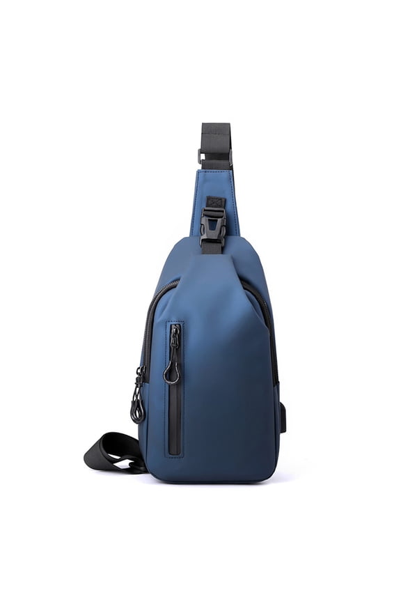 Multifunctional Mens Leather Texture Body/Chest Bag - Adjustable Shoulder Strap,Large Capacity with Multiple Compartments,Waterproof and Tear-Resistant- 12.20 x 6.30 x 3.15 Inches