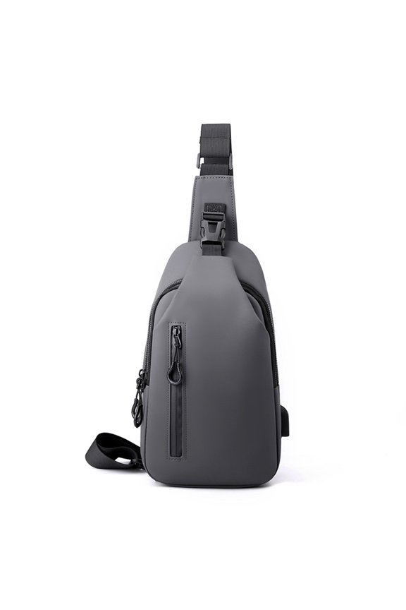 Multifunctional Mens Leather Texture Body/Chest Bag - Adjustable Shoulder Strap,Large Capacity with Multiple Compartments,Waterproof and Tear-Resistant- 12.20 x 6.30 x 3.15 Inches
