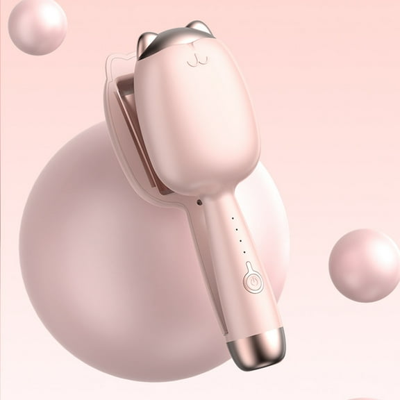 BCZHQQ Natural Curls Hair Curler Wand,Pink,9.84x3.15x2.17in,Safe Non-Damaging Heats Up Fast,Adjustable Temp,Salon-Quality Waves,Travel-Friendly