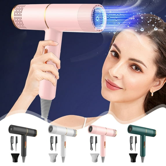 BCZHQQ Negative Ionic Hair Dryer with Diffuser,Lightweight Travel Hairdryer with Collecting Nozzle and Comb with Curly Hair,High Power Fast Dry Electric Blow Dryer Hair Care