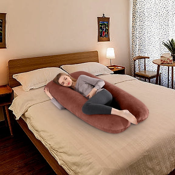 BCZHQQ Pregnancy Full Body Pillow Cover U-Shaped (Cover Only),Super Soft Pillowcase Replacement Cover for Maternity Pillow,Universal Fit,Grey Hearts Print