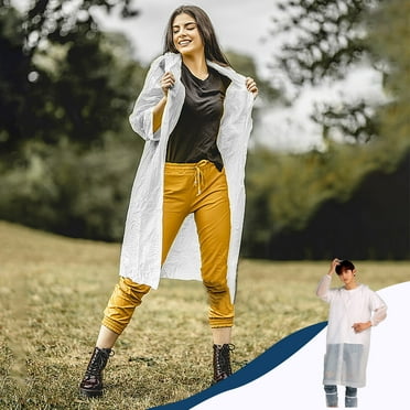 BCZHQQ Rain Coat Poncho for Adult,Women Men Reusable Raincoats Emergency with Hood and Drawstring