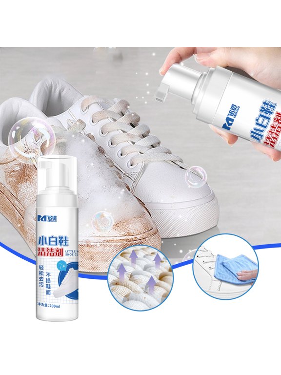 Shoe Cleaning Kit,6.76 Oz White Shoe Cleaner with Brush and Towel,Shoe Cleaner Sneakers Kit Removes Dirt and Stain,Sneaker Cleaning kit for White Shoes,Suede,Leather,Knit,Boots
