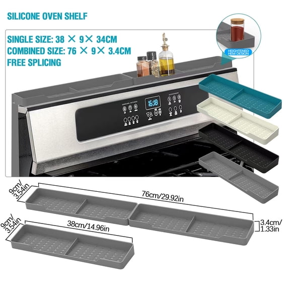 BCZHQQ Silicone Stove Oven Top Shelf Magnetic,Silicone Top Heat Material,Stove Rack Seasoning Organizer Kitchen Organization