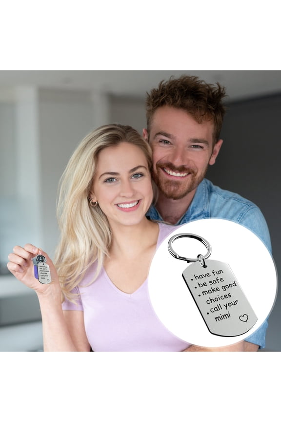 Stainless Steel Keychain for New Drivers or Graduates - 'Be Safe,Make Good Choices,and Call Your Mom' - A Thoughtful & Inspirational Gift,Summer Saving Clearance