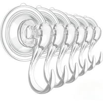BCZHQQ Suction Cup Hooks,Small Clear Heavy Duty Vacuum Suction Hooks with Wipes Shower Suction Cup Hangers Removable Reusable Window Glass Door Suction Holder for Bathroom Kitchen Decor - 6 Pcs