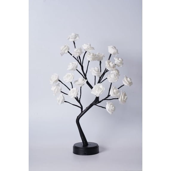 BCZHQQ Tree Lamp,Rose Flower Table Lamp for Valentine's Day,USB Operated 24 Led Artificial Flower Rose Tree Night Light,Wedding Anniversary Birthday Bedroom Decoration Gift
