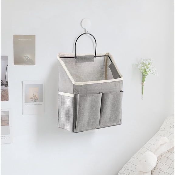 BCZHQQ Wall Hanging Basket with Pockets,Canvas Wall Organizer,Waterproof Hanging Storage Bag for Kitchen,Bedroom,Office,RV Camper,Locker