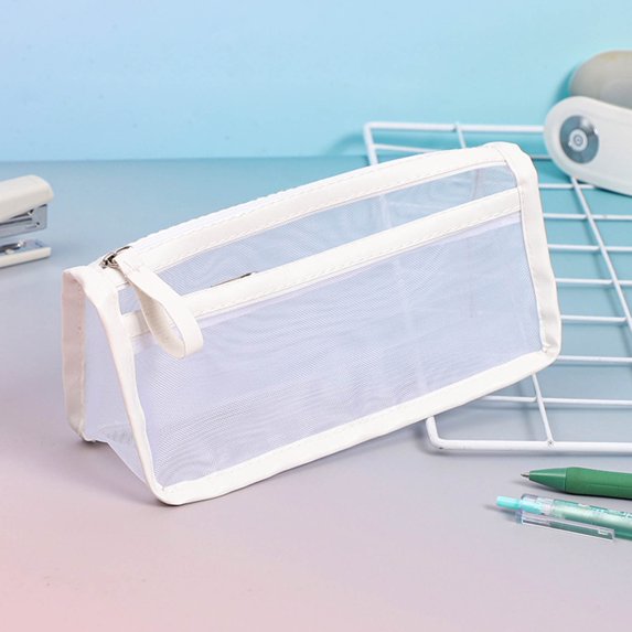 BCZHQQ Zipper Mesh Bags,Widened Pencil Case,Beauty Makeup Cosmetic Accessories Organizer,Travel Toiletry Kit Set Storage Pouch,Assorted Colors