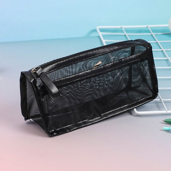 BCZHQQ Zipper Mesh Bags,Widened Pencil Case,Beauty Makeup Cosmetic Accessories Organizer,Travel Toiletry Kit Set Storage Pouch,Assorted Colors