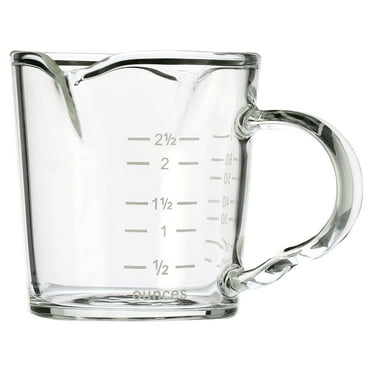 BCnmviku 1 Pack Espresso Shot Glass 3-Ounce Triple Pitcher Barista Double Spouts With Pouring Handle