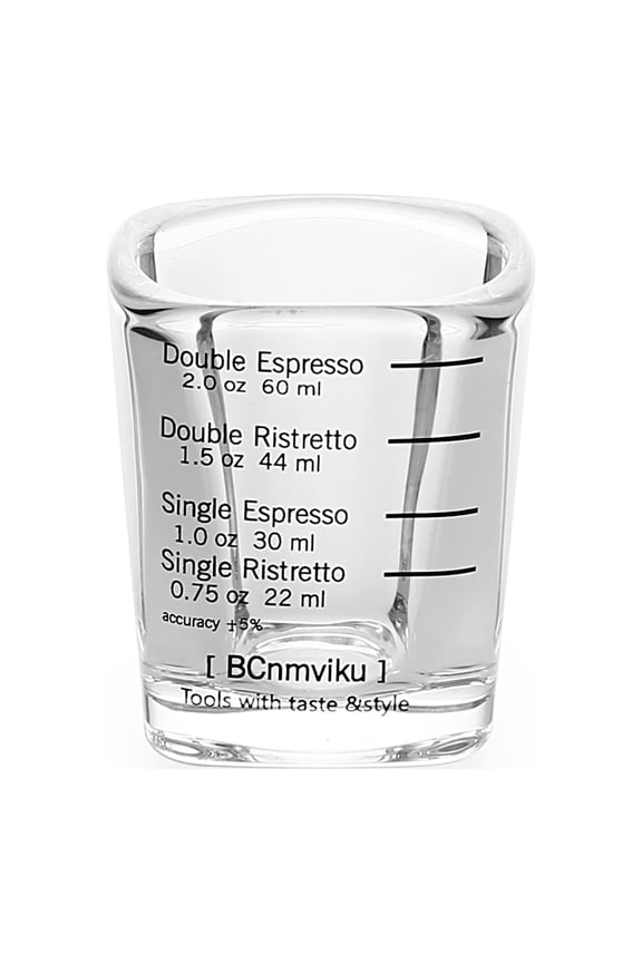 1 Pack Espresso Shot Glasses Measuring Cup Liquid Heavy Glass for Baristas 2oz for Single Shot of Ristrettos