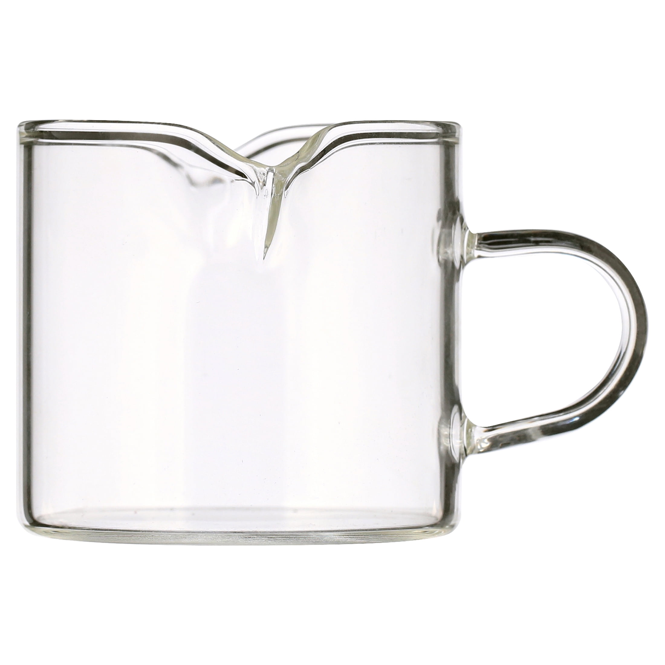 Clear Borosilicate Glass Espresso Shot Cup with Double Spouts