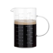 BCnmviku Glass Measuring Cup, Insulated handle, V-Shaped Spout, High Borosilicate Glass Measuring Cup 1000ML  /1 Liter, 4 Cup for Kitchen or Restaurant, Easy To Read